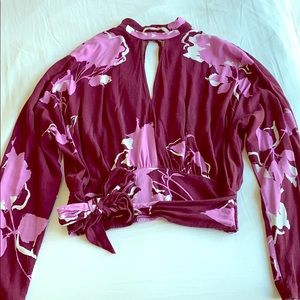 Free People choker backless long sleeve